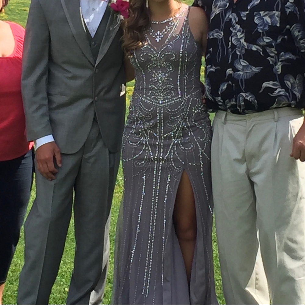 Grey Prom Dress - Picture 2 of 4